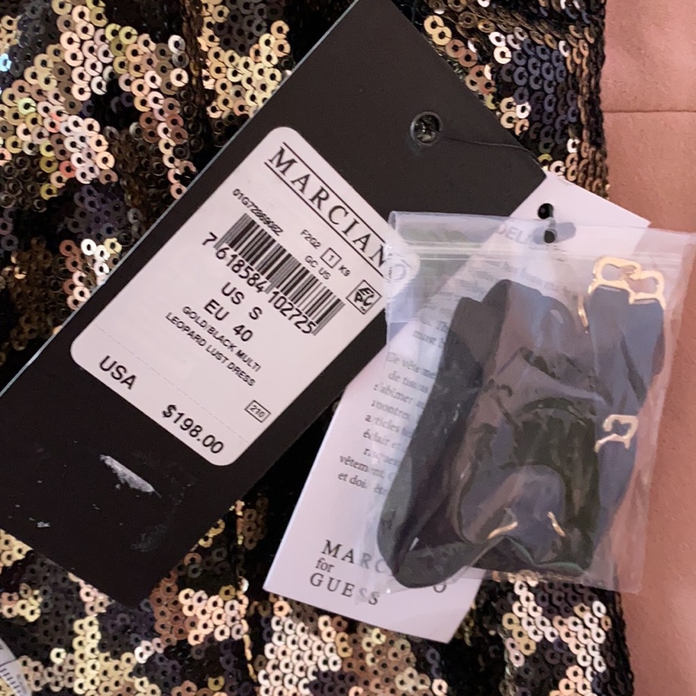 Guess by Marciano Gold/Black Leopard Lust Dress S - Picture 11 of 12